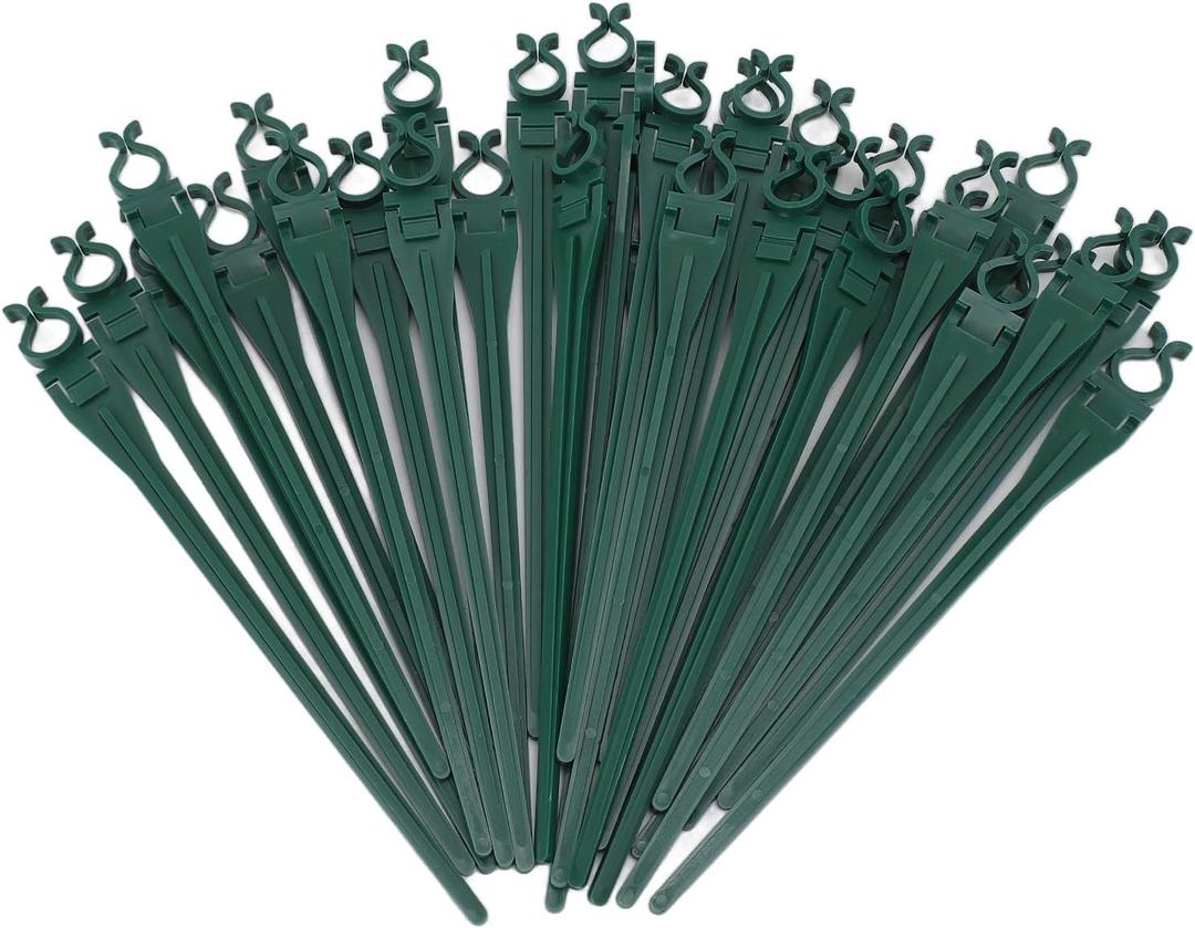 JTLB Christmas Light Yard Stakes Universal 9inch Tall Sturdy Plastic Ground Lights Stakes for C7 C9 Holiday Lights Lawn Patio Path Walkway Decorations 50pcs (Green)