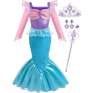 Little Girls Mermaid Princess Costume Party Dress for Toddler Kids Baby Halloween Dress Up 

Size 120