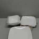 Corelle Vitrelle 18-Piece Service for 6 Square Dinnerware Set Triple Layer Glass and Chip Resistant, Lightweight Square Plates and Bowls Set, Pure White