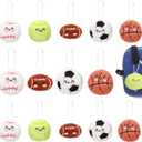 Simgoing 15 Pcs Mixed Ball Keychain Gift Bulk Mini Plush Ball Prizes Funny Sports Players Team Party Favors Gifts for Group (Multicolor)