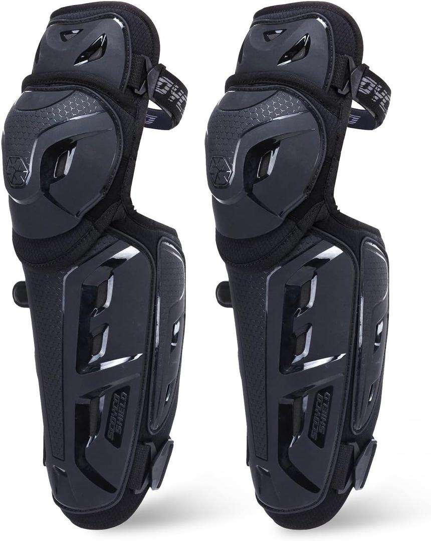 SCOYCO Motorcycle Knee Shin Guards for Men - CE Level 1 Motocross Knee Pads Protective Gear with 45-180 Knee Flexibility Design and Adjustable Elastic Band SCOYCO Motorcycle Knee Shin Guards for Men - CE Level 1 Motocross Knee Pads Protective Gear with 45-180 Knee Flexibility Design and Adjustable Elastic Band