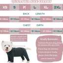 Dog Fleece Onesie for Cold Winter, Stretchy Dog Winter Bodysuit Adjustable Puppies Jumpsuit Doggie Pajamas Pet Clothes, Dark Green, 2X-Large