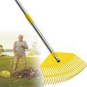 Lightweight Leaf Rake for Lawns - Anti-Break Nylon Plastic Head,Easy Yard & Garden Rake for Women,Seniors,Kids, 16.5" Wide for Leaves, Grass,Pine Needles,Gardening,Adjustable 3565" Long Handle