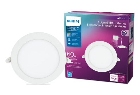 Philips 2.64 x 6.89 x 6.93 Inches LED 60-Watt 6-inch Canless Downlight Philips 2.64 x 6.89 x 6.93 Inches LED 60-Watt 6-inch Canless Downlight