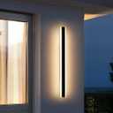 57inch Modern Outdoor Wall Sconce, 3 Color 3000K/4500K/6000K, 50W, IP65 Waterproof Outside Long Wall Lights, Minimalist Linear Wall Lamp Lighting for Balcony, Patio, Porch, Garage
