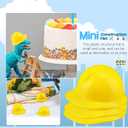 60 Pcs Mini Construction Hat Miniature Hard Hat Tiny Plastic Helmet Bottle Topper for Construction Theme Party Decoration Toy Doll Pet Dress Up Accessories