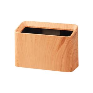 Mini Desk Trash Can, Desktop Trash Can Wood Grain, Uncovered Retro Wastebasket for Kitchens, Offices, Living Room, Makeup Table (Raw Wood)