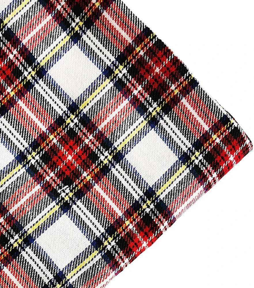 Medium Thick Scottish Checks Fabric  Polyester Cotton for Skirts, Tartan Designer Sewing Fabric (2yards 182cm X145cm, Dmgz-zy11)