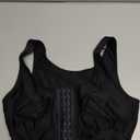 Wonderience Post-Surgical Bra Wide Adjustable Straps with Front Closure Wirefree (Medium, Black-9 Clasps)