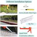 PANGCH Bird Spikes,Stainless Steel Bird Spikes Metal Bird Spikes Fence Spikes Easy to Install - 185 Strips 200.29 Feet Coverage