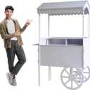 6 FT Tall Candy Cart with Shelf and Wheels for Candy and Dessert Display - Decoration for Parties, Weddings, Bar/Bat Mitzvah - Bar Cart - 24 x 46 x 72 in Carrito De Dulces para Fiestas