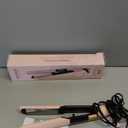 PRITECH Flat Iron Hair Straightener and Curler 2 in 1, Titanium Flat Iron with Negative Ions, Adjustable Temp(248-450) and Automatic Shut Off (Pink)