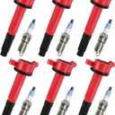 Pindex 6 Pack DG514 UF486 Ignition Coils and Spark Plug Coil Pack Kits Compatible with Ford Escape Fusion, Mercury Mariner Milan, Tribute, Lincoln Zephyr 3.0L V6