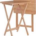 Winsome Alex Set of 2 Foldable Snack Tables, for Living Room, 26", Natural