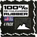 Interlocking Rubber Floor Tiles – Heavy Duty 100% Rubber Gym Flooring for Home Gym, Garage, Workout Room, Equipment Mats, Indoor/Outdoor Mats, Gray Fleck 4-Pack (4, Tan/Grey, 22.5" x 22.5")
