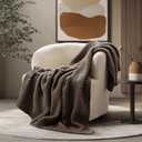 EVERGRACEHOME Chunky Chenille Knit Throw Blanket for Couch, Soft Luxurious Moss Stitch Blankets for Bed, Cozy Decorative Farmhouse Knitted Throws for Sofa, Cocoa Brown, 60" x 80"