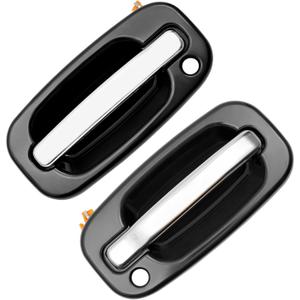 Exterior Door Handles, Compatible with 1999-2007 Chevy Silverado Suburban Tahoe Avalanche, GMC Sierra Yukon, Cadillac Escalade, Chrome Lever, Front Left & Right Side | Replaces# 15034985, 15034986