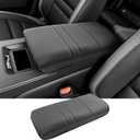 2024 2025 2026 Prologue Center Console Cover for Honda Prologue (EX/Touring/Elite), Waterproof &Comfy Leather 2025 Prologue Armrest Cover 2026 Prologue Accessories (Black Leather+ Brown line)