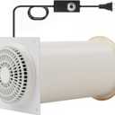 Through-the-Wall Ventilation Fan Exhaust Fan White Cover 6-inch Diameter Vent with 11.8 inch Length 180 CFM