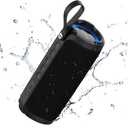 Bobtot Portable Bluetooth Speaker, IPX6 Waterproof Speaker with Punchy Bass, 15W Loud Sound, RGB, 15H Playtime, Dual Pairing for Party, Camping, Beach, Black