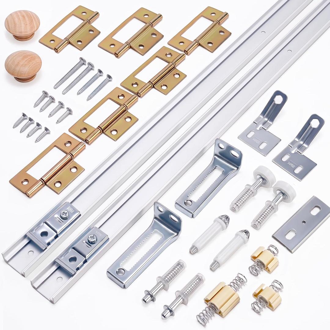 Bifold Door Hardware Kits with 2-Pack 36 Inch Closet Bifold Door Track