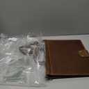 Handmade Leather Sheet Music Folder, 3-Ring Choir Binder with Clear Sheet Protectors, Premium Leather Portfolio for Music Organizer & Office Use - Brown