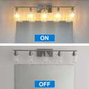 MELUCEE 3 Lights Bathroom Light Fixtures Brushed Nickel Modern Vanity Lights Indoor Wall Mounted Light with Hammered Glass Shade Suitable for Bathroom Living Room Hallway
