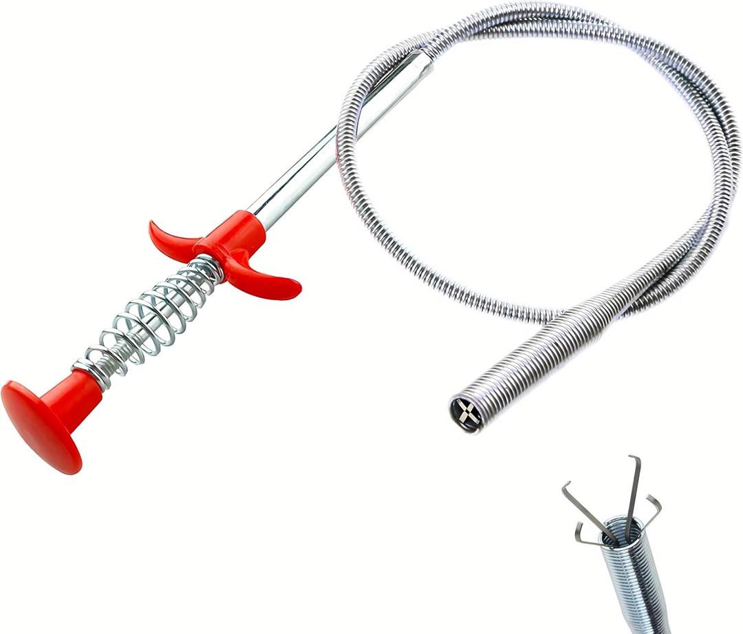 Drain Snake, Drain Clog Remover - Gutter Cleaning Tools Drain Cleaner for Toilet Sewer Shower Kitchen Bathroom Tub Clogged Drains Opener Cleaning Tool, Flexible Grabber Claw Pick Up Reacher (30 inch)