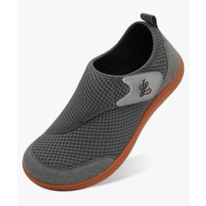 LeIsfIt Mens Wide Diabetic Shoes Adjustable Barefoot Walking Shoes Breathable Zero Drop Sneakers for Wide Width Arthritis Edema Feet, 47