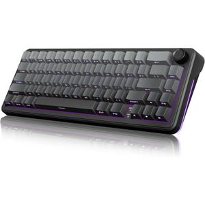 RedThunder K65 Wireless Mechanical Gaming Keyboard, Trip-Modes Connection, Gasket Custom Hot-Swap Keyboard, RGB Backlit, Pre-lubed Linear Switches, Side Printed PBT Keycaps, Gradient Gray