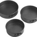 Wilton Gold Premium Non-Stick Warp-Resistant Bakeware, Made without PFAs, 3-Piece Springform Set, 8,9, 10 in, Packaging May Vary