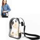 Clear Bag for 14cm/5.5in Generation II Sitting Plush Doll, Hanging Protective Display Case, Portable Travel Crossbody Bag with Strap-Black 1 Pack (Doll not Included)