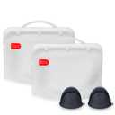 Silicone Microwave Steam Sterilizer Bags with Mini Oven Gloves, ZCBB Reusable Silicone Steaming Bags for Baby Bottles, Breast Pump, Accessories, Great for Home and On-The-Go, White (2PC)