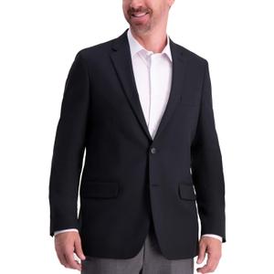 Haggar Mens The Active Series Classic Fit Gabardine Blazer (Regular and Big and Tall Sizes) (50, Black)