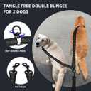 Uppetly Hands Free Double Dog Leash with Pouch, Dual Leash for 2 Dogs with Reflective Padded Handles, Durable Bungee and Lumbar Waist Belt for Walking, Jogging and Running (Medium/Large, 25-120 lbs)