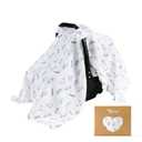 TILLYOU Baby Car Seat Cover, Breathable Muslin Cotton Infant Car Seat Cover, Lightweight Canopy with Sun and Bug Protection(Daisy) (47 x 35 Inch)