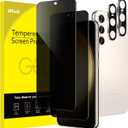 JETech Privacy Screen Protector for Samsung Galaxy S23 5G 6.1-Inch with Camera Lens Protector, Anti-Spy Tempered Glass Film, Fingerprint ID Compatible, 2-Pack Each