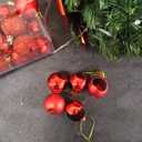 Sumind 24inch/2ft Tabletop Mini Christmas Tree Set with LED Lights, 24 Christmas Ball Ornaments, Pre-lit Small Artificial Green Tree Decoration for Xmas Table Indoor Holiday(Red)