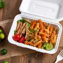 ECOLipak Clamshell Take Out Food Containers, 9 * 6 inch 75-Pack Disposable To Go Containers, To Go Boxes for Food Salad