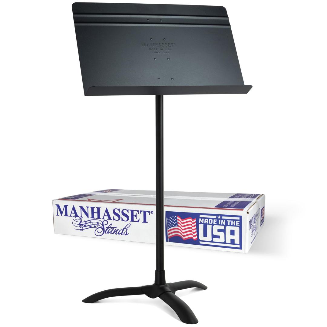 Manhasset Music Stand For Sheet Music - 48 Symphony Model - 4801MPU - Long Lasting, Durable Manhasset Stand - Adjustable Height - 20" by 12 (Black, Matte)