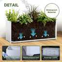 Metal Rectangular Planter Box 32"L x 15"W x 15"H Large White Planters