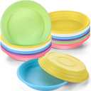 Zubebe 12 Pcs 4 Inch Round Plant Saucer Tray Multicolor Plastic Water Tray Heavy Duty Flower Pot Saucers Sun Resistant Plant Trays for Indoor and Outdoor Decor