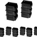 Akro-Mils 30210 AkroBins Plastic Storage Bins, Space-Saving Stackable Bins for Garage, Pantry, Craft Organization, 5" x 4" x 3", Black, (Pack of 4)