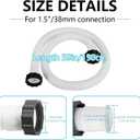 2-Pack 1.5-Inch Diameter Pool Hoses, 59-Inch Replacement Hoses Compatible with Above Ground Pool Pumps, Fits 1500 to 2500 GPH Filter Pumps, Sand & Saltwater System