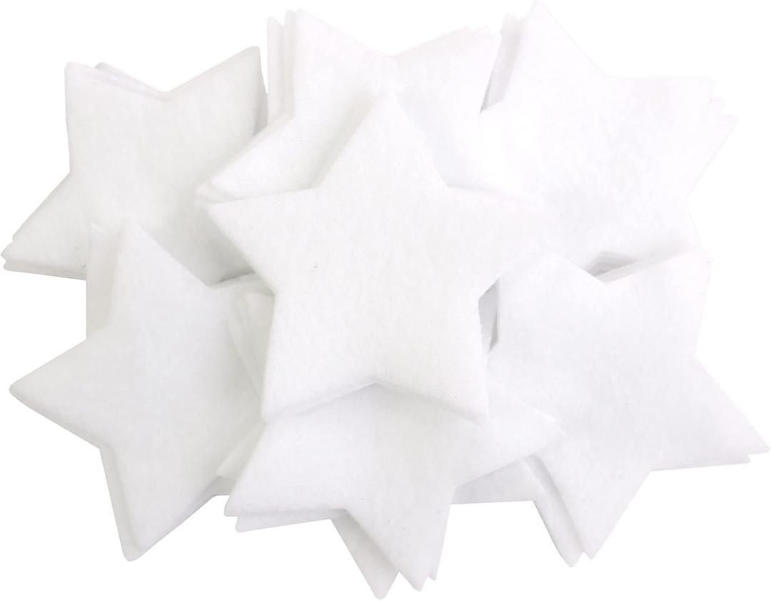 Playfully Ever After 2 Inch 60pc Stiff Felt Stars (White)