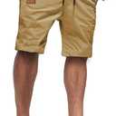Men's Casual Classic Fit Athletic Workout Golf Cotton Cargo Shorts With 4 Pockets for Summer Beach (S)