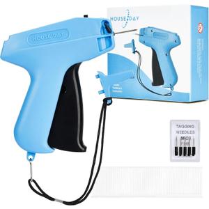 HOUSE DAY Tagging Gun for Clothing, Retail Tag Gun for Clothes, Not for Stitch, Price Tag Attacher Gun with 6 Needles, 1000pcs 2" Barbs Fasteners for Store, Garage, Yard Sale (Blue+black)