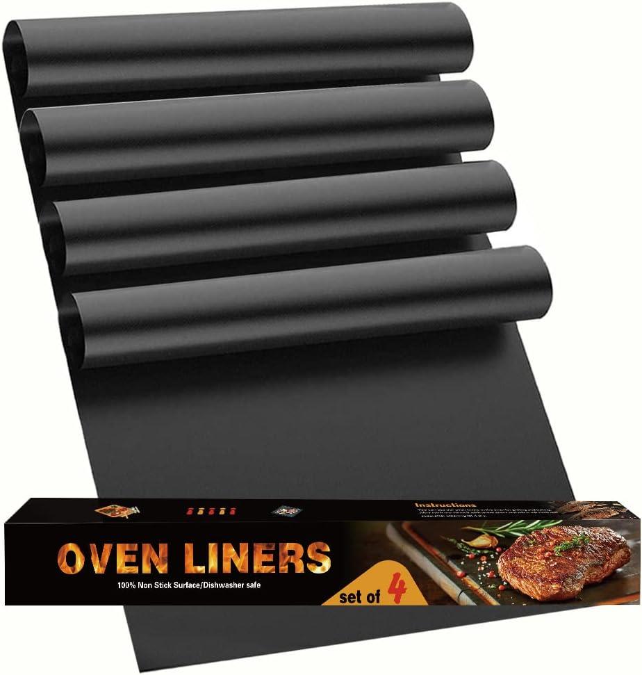Oven Liners for Bottom, Large Thick Heavy Duty 100% Non-stick Reusable Teflon Mat, Baking Mat for Electric, Gas, Toaster Ovens, Grills, Kitchen Friendly Cooking Accessory (17 * 25 inch)