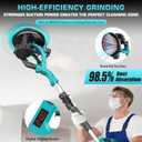 Drywall Sander with Vacuum Dust Collector, 1000W Popcorn Ceiling Removal Tool, Electric Drywall Sander with Digital Display Screen 9 Variable Speed 800-2100RPM, Foldable & Extendable Handle