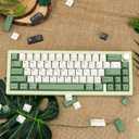 128 Keys Green Japanese Keycaps Dye Sublimation Botanical Theme, PBT Cherry Profile Keycap, Warm Color Custom Key Cap, Cute Keyboard Cap for Mechanical Gaming Keyboard